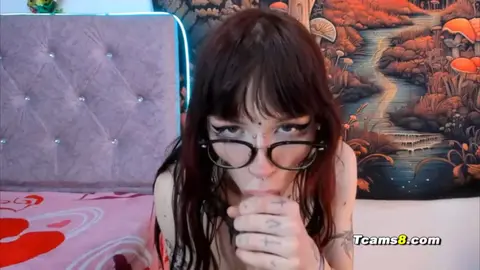 Private: Alt sissy is stroking and sucking dildo on webcam