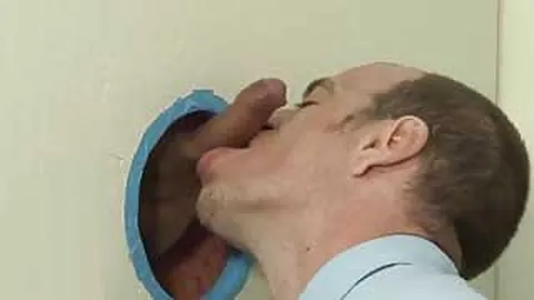 Glory Hole Sucking In A Public Toilet